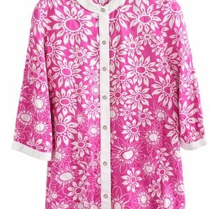 Vintage Bob Mackie Wearable Art pink floral Blouse